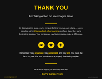 Carls Garage script book thank you page